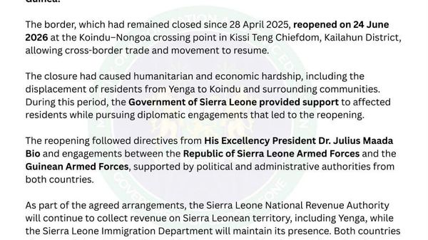 Sierra Leone & Guinea Reopen Yenga Border Crossing: Sierra-Leonean Government - Sputnik Africa
