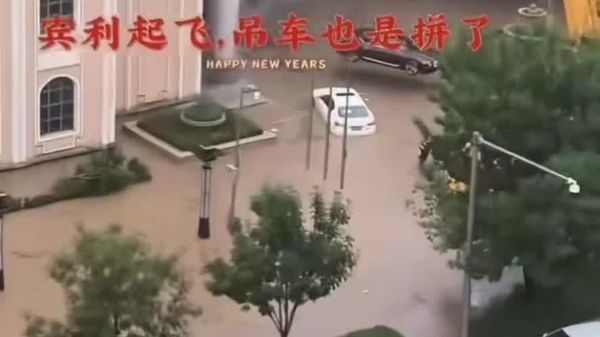 En Chine, un automobiliste loue une grue pour sauver sa voiture des inondations - Sputnik Afrique