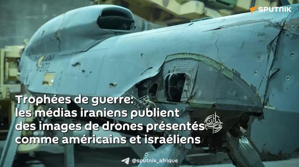 Trophées de guerre: sur fond de tensions, les médias iraniens publient des images de drones présentés comme américains et israéliens - Sputnik Afrique