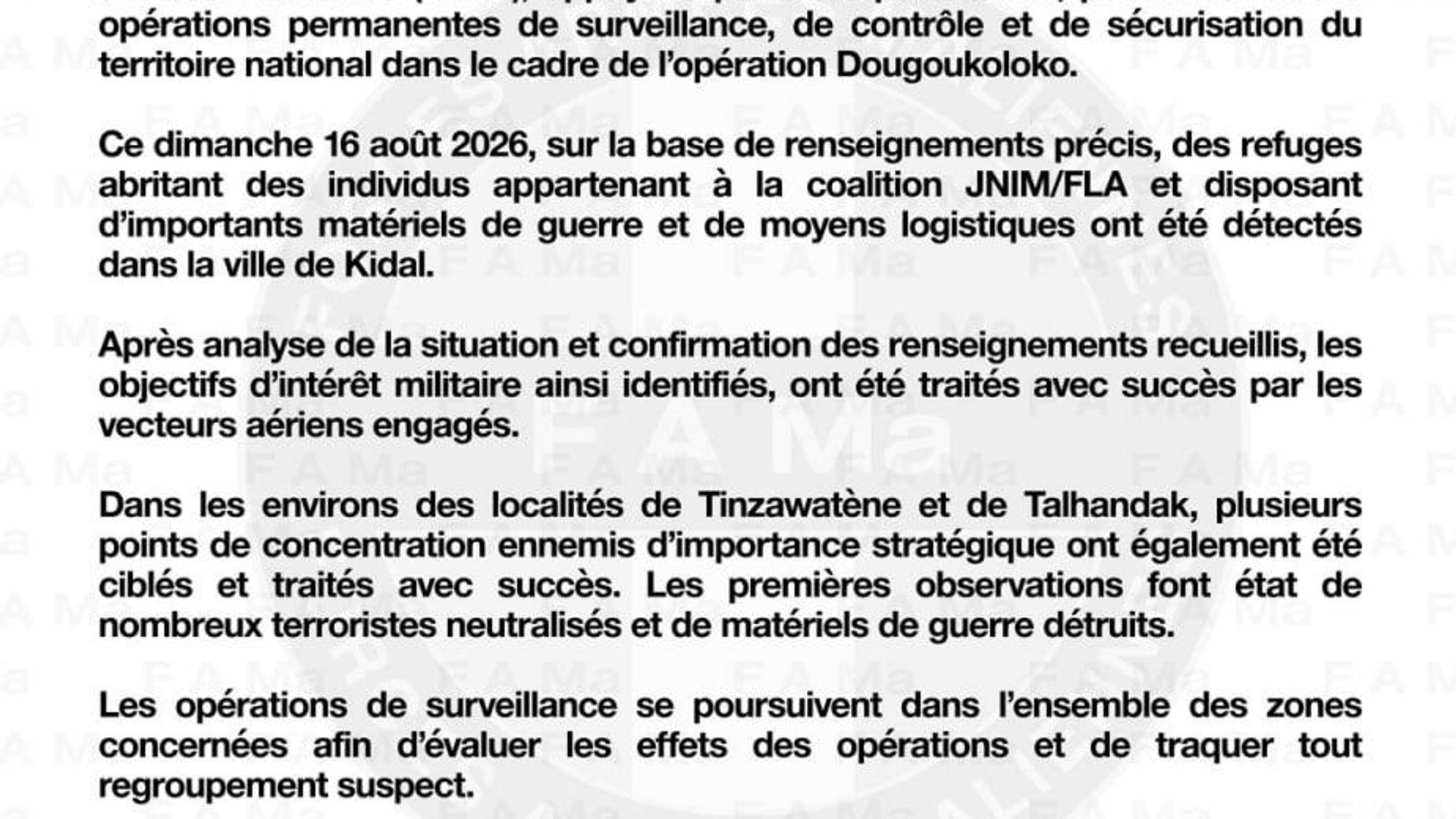 L'armée malienne et l'Africa Corps russe bombardent des terroristes à Kidal L'armée malienne et l'Africa Corps russe bombardent des terroristes à Kidal - Sputnik Afrique, 1920, 17.08.2026