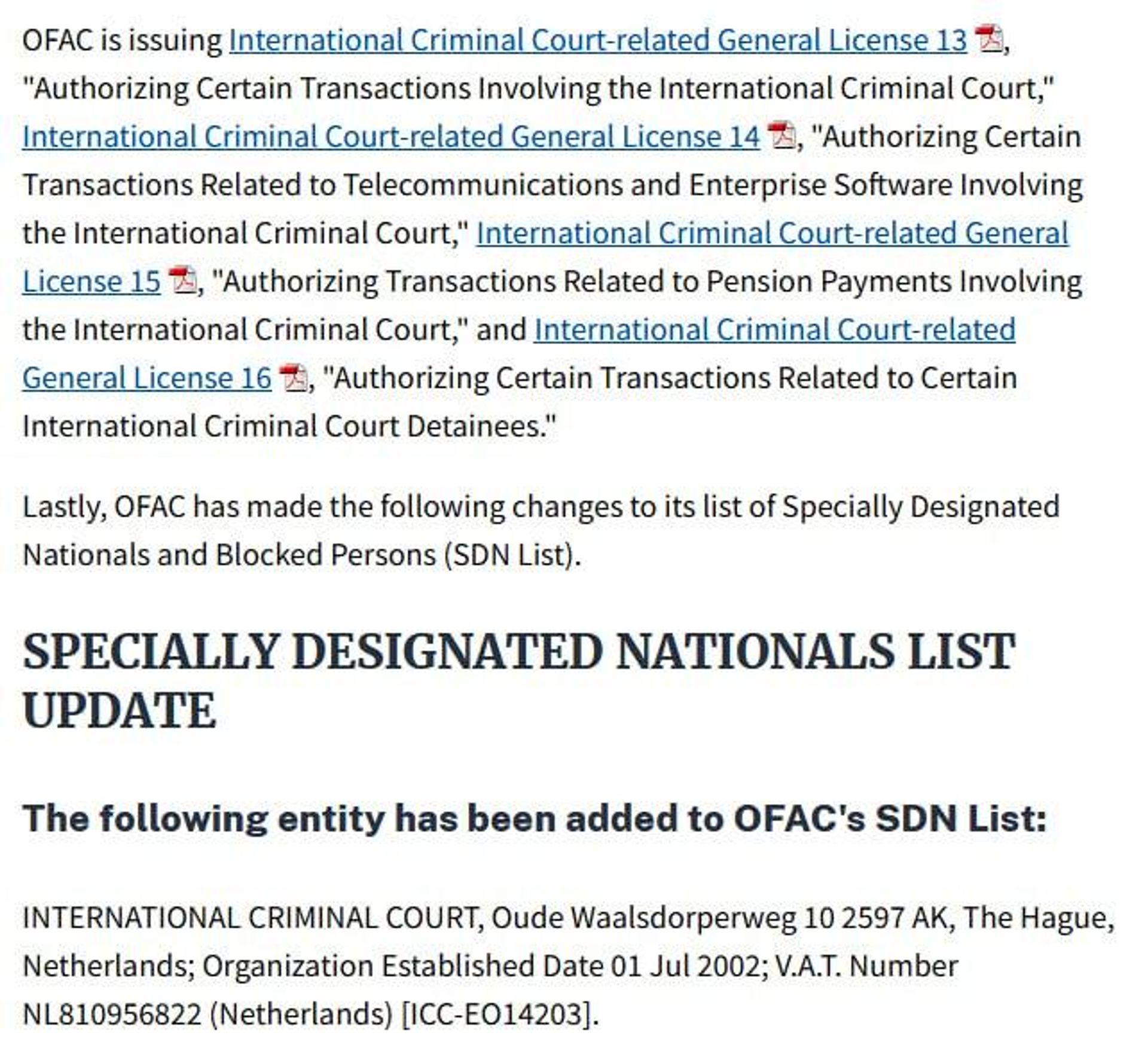  US adds International Criminal Court to sanctions list - Sputnik Africa, 1920, 09.10.2026
