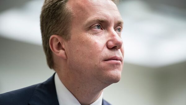 Norway's Minister of Foreign Affairs Børge Brende waits to speak at the Brookings Institution June 16, 2014 in Washington, DC - Sputnik Afrique