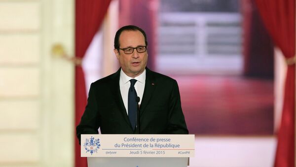 French President Francois Hollande attends a news conference at the Elysee Palace in Paris February 5, 2015 - Sputnik Afrique