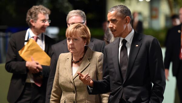 President Obama and Chancellor Merkel at the G20 Summit in November. - Sputnik Afrique