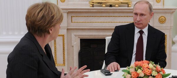 Президент России В.Путин провел рабочую встречу с канцлером ФРГ А.Меркель и президентом Франции Ф.Олландом - Sputnik Afrique