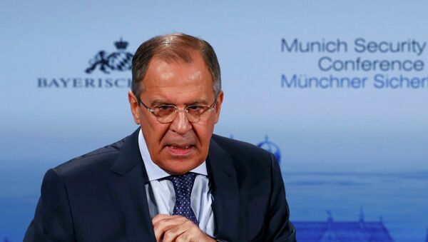 Russian Foreign Minister Sergei Lavrov addresses during the 51st Munich Security Conference at the 'Bayerischer Hof' hotel in Munich February 7, 2015 - Sputnik Afrique
