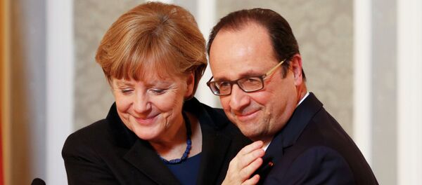 Ангела Меркель и Франсуа Олланд в Минске - Sputnik Afrique