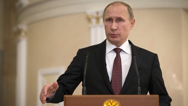 Le président russe Vladimir Poutine lors d'une conférence de presse à Minsk - Sputnik Afrique