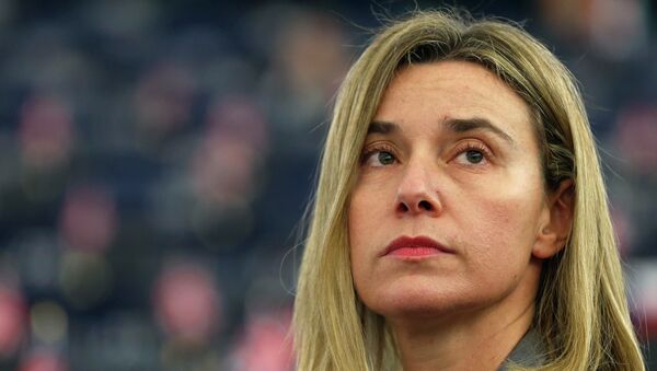 Federica Mogherini attends a debate on the situation in Ukraine at the European Parliament in Strasbourg, February 10, 2015 - Sputnik Afrique