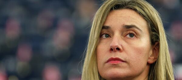 Federica Mogherini attends a debate on the situation in Ukraine at the European Parliament in Strasbourg, February 10, 2015 - Sputnik Afrique