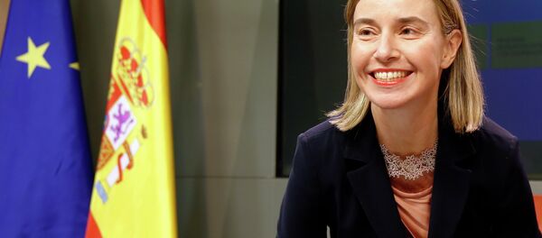 European Union High Representative for Foreign Affairs Federica Mogherini arrives for a joint news conference with Spanish Foreign Minister Jose Manuel Garcia-Margallo at the Foreign Ministry in Madrid February 16, 2015. - Sputnik Afrique