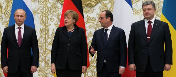 Встреча Путина, Меркель, Олланда и Порошенко в Минске - Sputnik Afrique