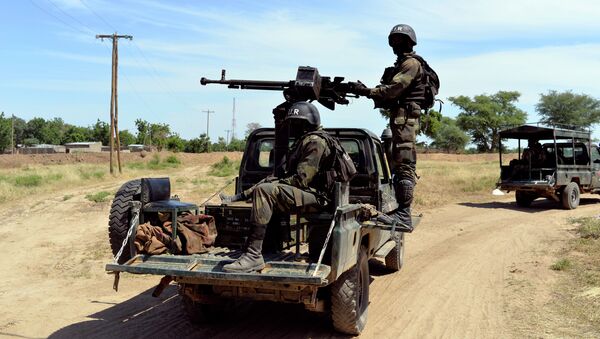 Cameroonian soldiers patrol in Amchide, northern Cameroon, 1 km from Nigeria - Sputnik Afrique