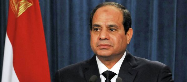 Egyptian President Abdel Fattah al-Sisi gives a speech at the presidential palace in Cairo, in this February 15, 2015 handout picture courtesy of the Egyptian Presidency. - Sputnik Afrique