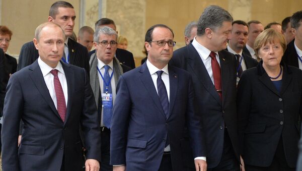 Переговоры лидеров России, Германии, Франции и Украины в Минске - Sputnik Afrique