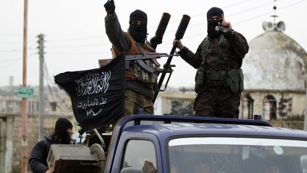 Des combattants du groupe terroriste Etat islamique, Syrie, 2014 - Sputnik Afrique