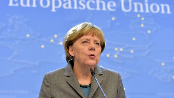Germany's Chancellor Angela Merkel addresses a news conference after an European Union leaders summit in Brussels - Sputnik Afrique