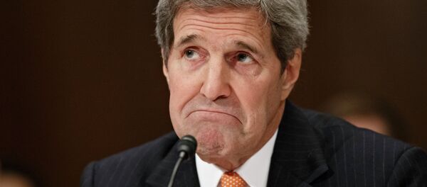 Secretary of State John Kerry testifies on Capitol Hill in Washington, Tuesday, Feb. 24, 2015, before a Senate Appropriations subcommittee to defend the budget requests for America's diplomacy operations - Sputnik Afrique