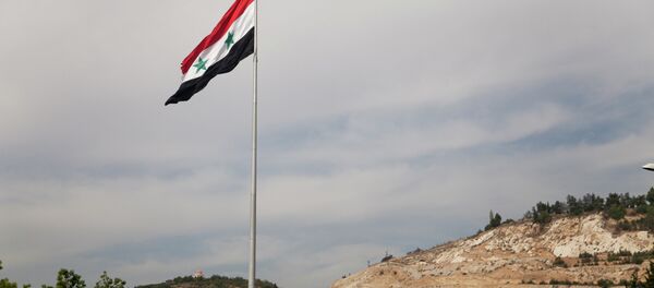 Syrian flag over the capital, Damascus, Syria - Sputnik Afrique