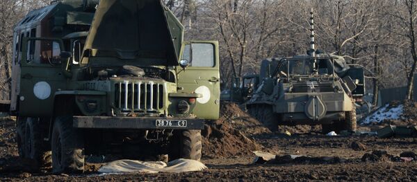 Разрушенный укрепрайон украинских силовиков на окраине города Дебальцево - Sputnik Afrique