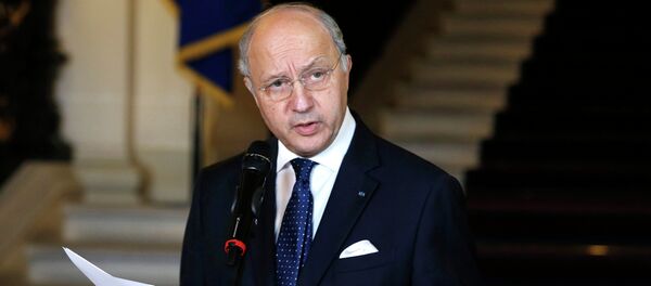 French Foreign Affairs Minister Laurent Fabius speaks after a meeting with Foreign affairs ministers of Ukraine, Russia and Germany, February 24, 2015 - Sputnik Afrique