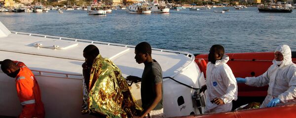 Migrants who survived a shipwreck - Sputnik Afrique