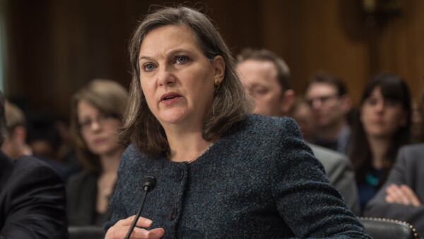 US Assistant Secretary Of State For European And Eurasian Affairs Victoria Nuland appears before a hearing entitled US Policy In Ukraine: Countering Russia and Driving Reform on Capitol Hill in Washington, DC, on March 10, 2015 - Sputnik Afrique