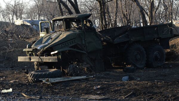 Разрушенный укрепрайон украинских силовиков на окраине города Дебальцево - Sputnik Afrique