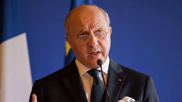 France's Foreign Minister Laurent Fabius speaks during a news conference with U.S. Secretary of State John Kerry in Paris March 7, 2015 - Sputnik Afrique