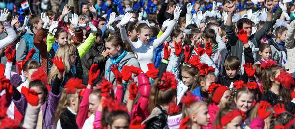 La célébration de l'anniversaire du Printemps de Crimée à Simféropol - Sputnik Afrique