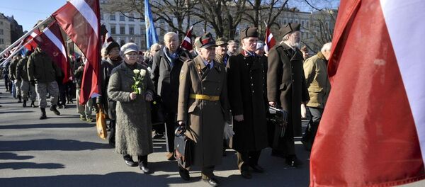 Шествие участников легиона Ваффен СС в Риге Шествие участников легиона Ваффен СС в Риге - Sputnik Afrique