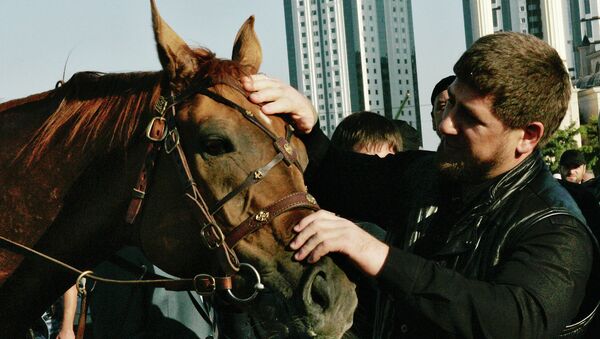 Глава Чечни Рамзан Кадыров на 1-м Фестивале верховой езды - Sputnik Afrique
