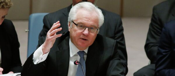 Russian Ambassador to the United Nations Vitaly Churkin addresses members of the U.N. Security Council - Sputnik Afrique