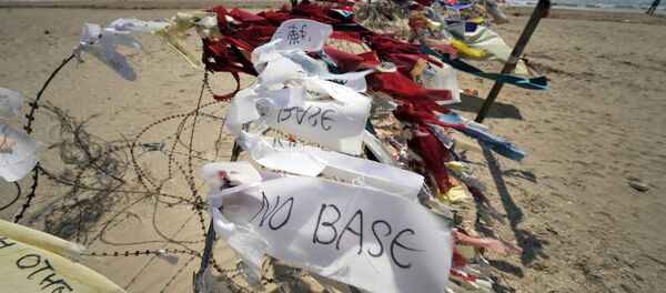 Protestations contre la base US à Okinawa - Sputnik Afrique