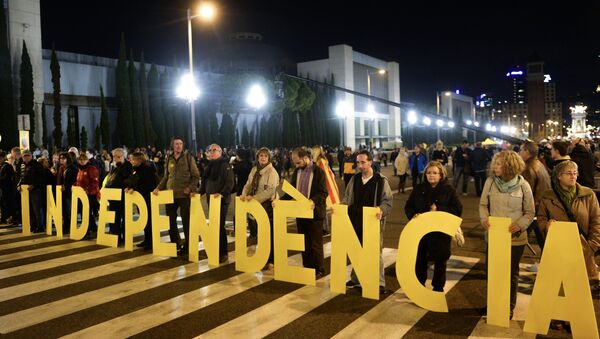 Митинг в поддержку независимости Каталонии в Барселоне - Sputnik Afrique