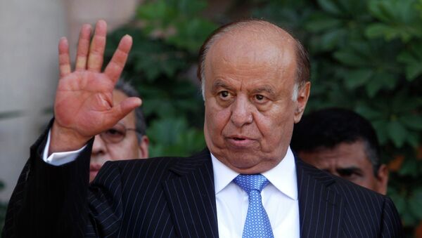 Yemen's President Abd-Rabbu Mansour Hadi gestures during a news conference in Sanaa in this November 19, 2012 file photograph. - Sputnik Afrique