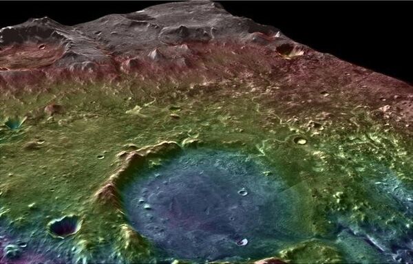 Carte 3D du cratère équatorial Jezero photographié par la sonde MRO Carte 3D du cratère équatorial Jezero photographié par la sonde MRO - Sputnik Afrique
