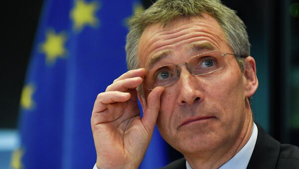 NATO Secretary General Jens Stoltenberg adjusts his spectacles during a debate of the European Parliament Foreign Affairs Committee and its Subcommittee on Security and Defence - Sputnik Afrique