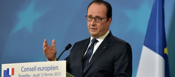 France's President Francois Hollande addresses a news conference after an European Union leaders summit in Brussels February 12, 2015. - Sputnik Afrique