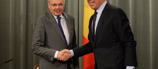 Didier Reynders et Serguei Lavrov à Moscou. Archives - Sputnik Afrique