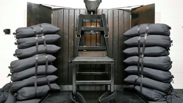 This file photo shows the firing squad execution chamber at the Utah State Prison in Draper, Utah. Utah's Gov. Gary Herbert has signed a bill to bring back the firing squad. - Sputnik Afrique