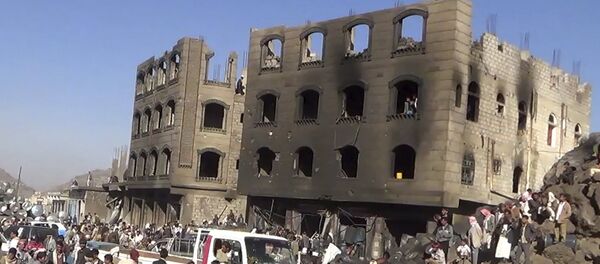 The site of an air strike in Yareem city - Sputnik Afrique