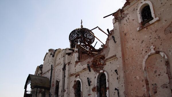 Храмы в Донецке, разрушенные в ходе боевых действий - Sputnik Afrique