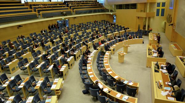 A general view of the Swedish Pariament during the Parliamentary debate about the government's budget proposal on December 3, 2014 in Stockholm, Sweden - Sputnik Afrique