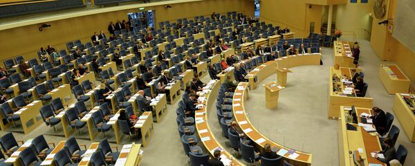 A general view of the Swedish Pariament during the Parliamentary debate about the government's budget proposal on December 3, 2014 in Stockholm, Sweden - Sputnik Afrique
