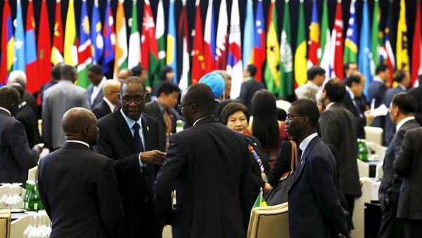 African and Asian delegations gather shortly before the opening ceremony of the Asian African Conference in Jakarta April 22, 2015. The 60th Asian-African Conference is held in Jakarta and Bandung from April 19 to 24, 2015. REUTERS/Beawiharta - Sputnik Afrique