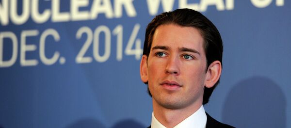 Austria's Minister for Foreign Affairs and Integration Sebastian Kurz speaks at the International conference on the humanitarian impact of nuclear weapons, on December 8, 2014 in Vienna - Sputnik Afrique
