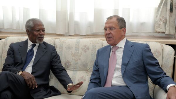 Russian Foreign Minister Sergei Lavrov and UN special envoy Kofi Annan - Sputnik Afrique