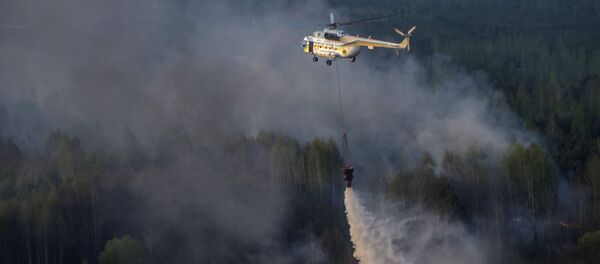 Тушение лесных пожаров в окрестностях Чернобыля, Украина - Sputnik Afrique