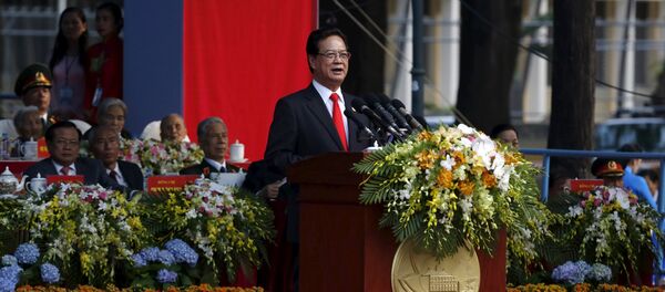 Vietnam's Prime Minister Nguyen Tan Dung speaks at a military parade as part of the 40th anniversary of the fall of Saigon in Ho Chi Minh City (formerly Saigon), Vietnam, April 30, 2015. - Sputnik Afrique